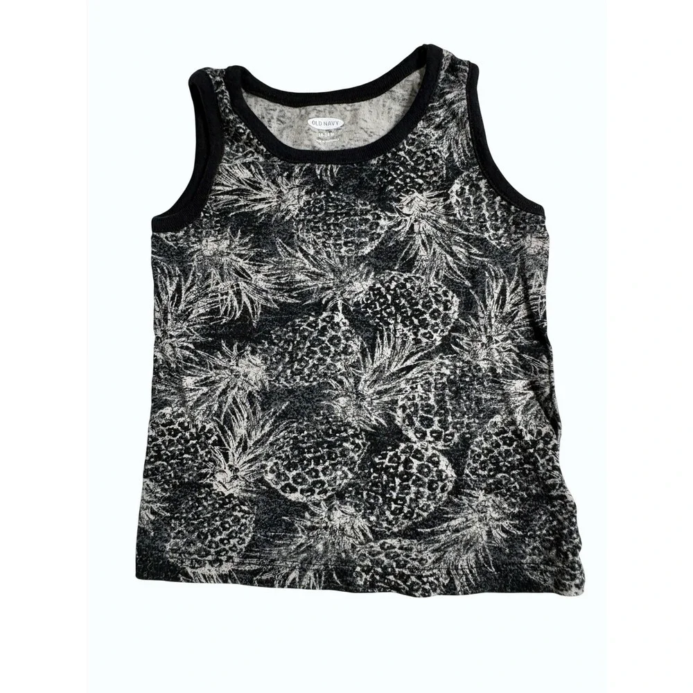 Old‎ Navy Toddler Black Pineapple Tank 18-24 Months Summer Casual Tropical